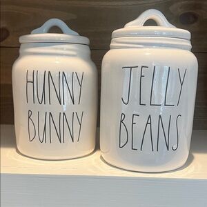 Rae Dunn Easter Hunny Bunny and Jelly Beans Canister Set